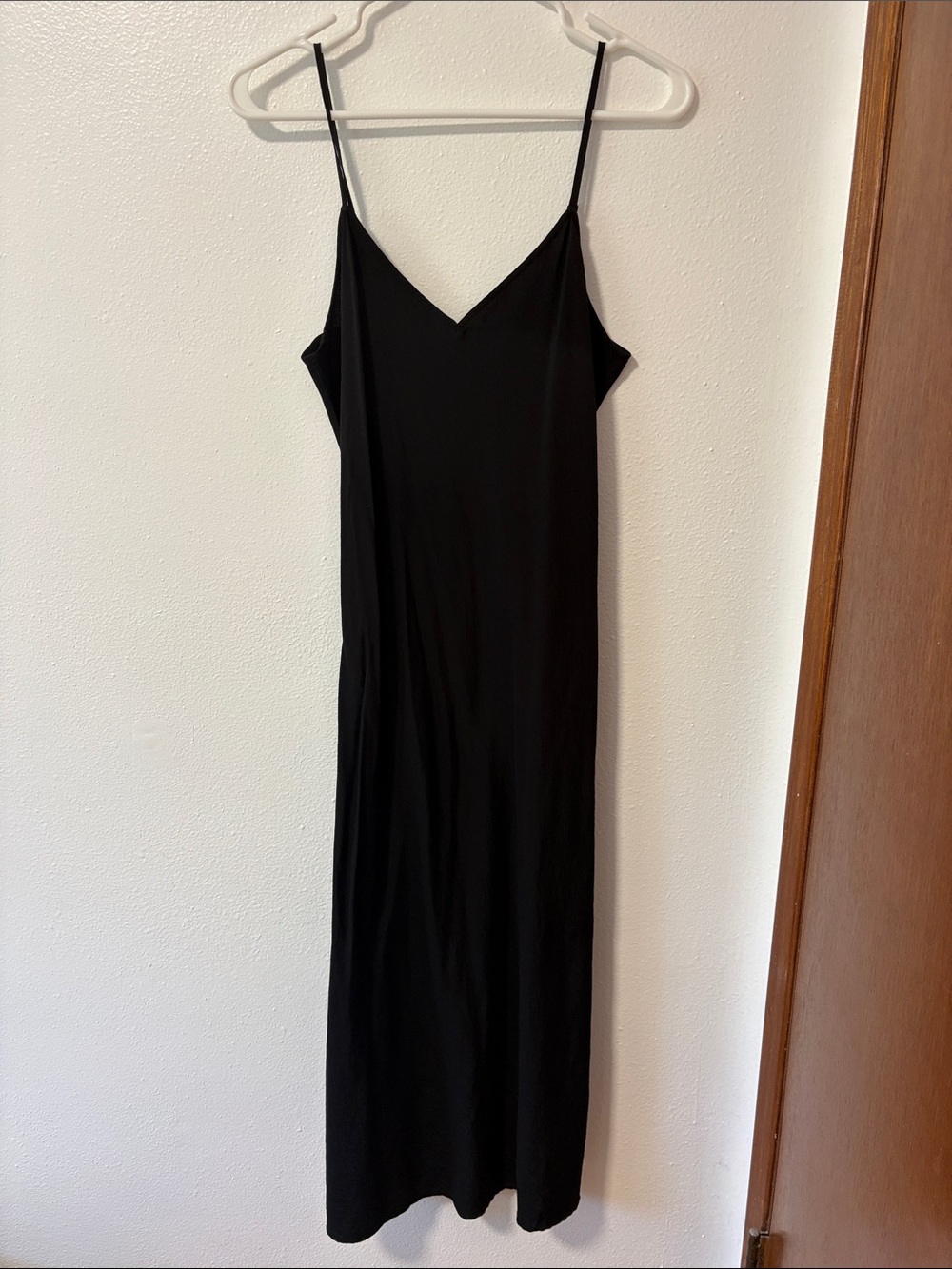 Black Slip Dress with Spaghetti Straps